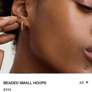 Mejuri 14K Gold Small Beaded Hoops